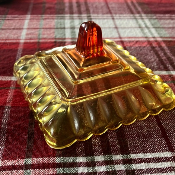 Vintage Amber and Red Glass Candy Dish - Picture 6 of 6